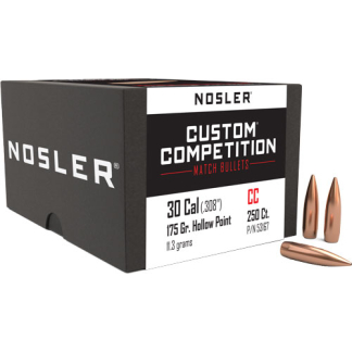 NOSLER BULLETS 30 CAL .308 - 175GR HP-BT CUSTOM COMP. 250C