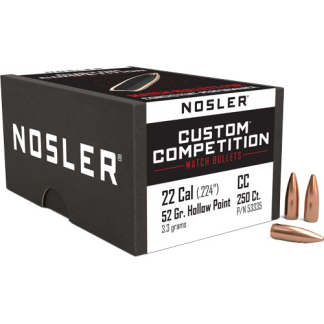 NOSLER BULLETS 22 CAL .224 - 52GR HP-BT CUSTOM COMP. 250CT