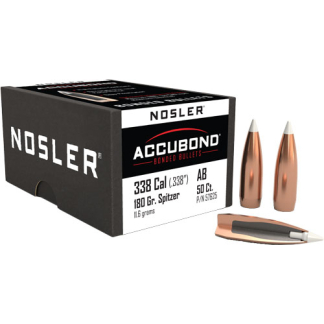 NOSLER BULLETS 338 CAL .338 - 180GR ACCUBOND 50CT
