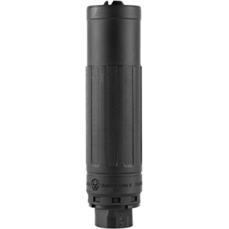 Dead Air Sandman X suppressor with Xeno 5/8-24 mount in black, front view