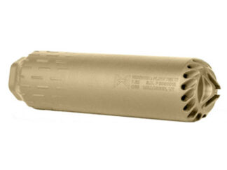 HUXWRX FLOW 762 Ti suppressor with 5/8-24 muzzle brake in FDE finish