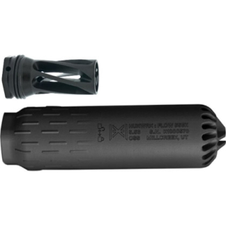 HUXWRX FLOW 762 Ti suppressor with 5/8-24 muzzle brake, Grade 5 titanium, matte black finish