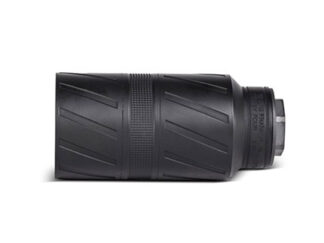 Banish Speed K Ti 4 inch titanium suppressor in black, side view