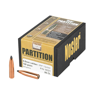 NOSLER 6.5MM 140GR SP PARTITION 50CT
