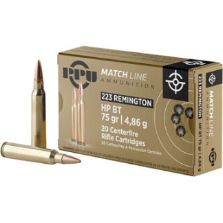PPU .223 REM MATCH 75GR HPBT 20/1000