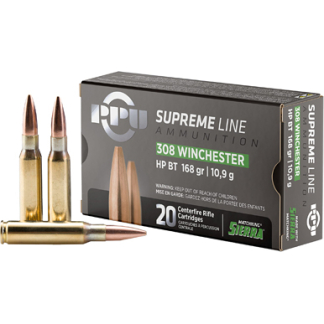 PPU SUPREME 308WIN 168GR HPBT 20/200