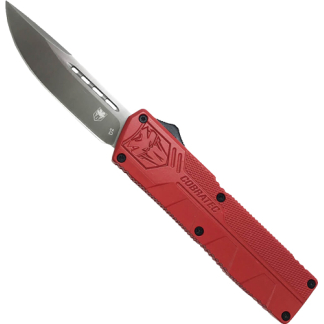 COBRATEC LIGHTWEIGHT OTF - RED 3.25" DROP POINT