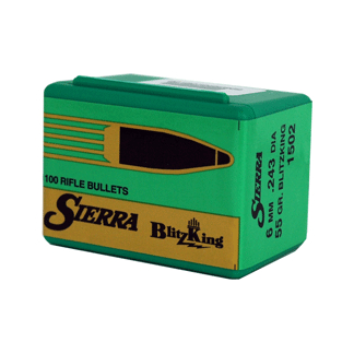 SIERRA BULLETS 6MM .243 - 55GR BLITZKING 100CT