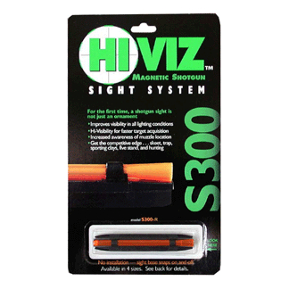 HIVIZ SHOTGUN FRONT SIGHT - MAGNETIC RIB .218-.328" RED