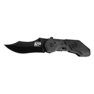 S&W KNIFE M&P SPRING ASSIST - 2.9" S/S BLACKENED ALUMINUM