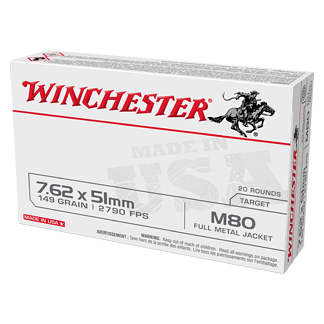WIN 7.62X51 M80 149GR FMJ 20/500