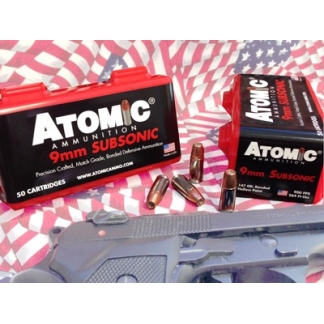ATOMIC 9MM LUGER 147GR - SUBSONIC JHP 50RD 10BX/CS