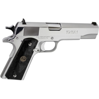 IVER JOHNSON 1911A1 38 SUPER - 5" FS 9RD CHROME BLACK PEARL
