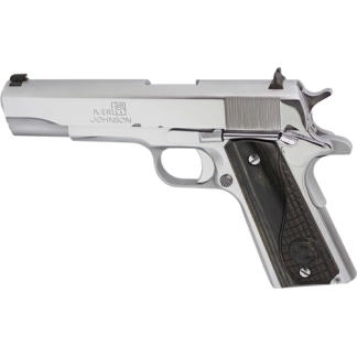 IVER JOHNSON 1911A1 38 SUPER - 5" FS 9RD CHROME BLACK WOOD