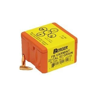 Berger Match Grade Varmint Bullets .22 cal .224" 52 gr FB Varmint 100/ct