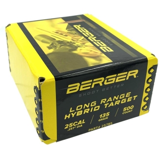 Berger 25 cal 135gr LR Hybrid Target 500rd box