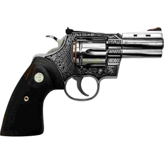 Colt Python "Filigree Frame" Handgun .357 Mag 6rd Capacity 3" Barrel Stainless Finish Wood Grips