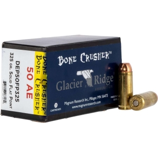 Magnum Research Glacier Ridge Bonecrusher Handgun Ammunition .50AE 325gr Solid Flat Point 25/ct