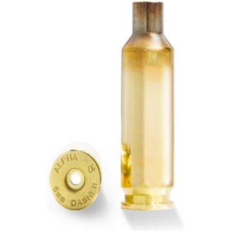 Alpha Munitions Ultra Premium Unprimed Brass Cartridge Cases 6mm Dasher Brass 100/Box