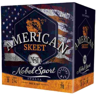 Nobel Sport Target American Trap Shotshells 20ga 2-3/4" 7/8oz 1200fps #9 25/ct