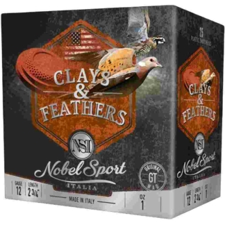 Nobel Sport Clays & Feathers Shotshells 12ga 2-3/4" 1oz 1300 fps #7.5 25/ct