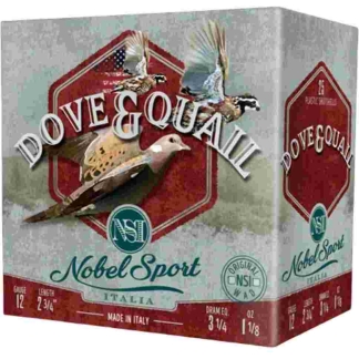 Nobel Sport Dove & Quail Shotshells 12 ga 2-3/4" 1-1/8 oz 1255 fps #6 25/ct