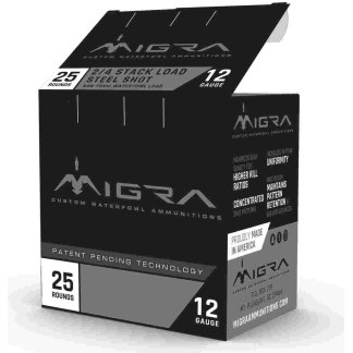 Migra Waterfowl Steel Shot Shotshells 12 ga 3" 1-1/4 oz 1430 fps #4#6 25/ct