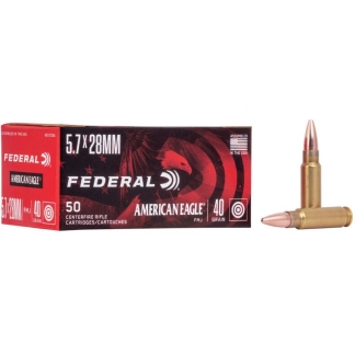 Federal American Eagle Rifle Ammunition 5.7x28mm FN 40 gr FMJ 1655 fps 500/ct