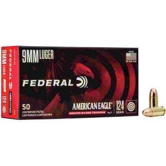 American Eagle IRT Handgun Ammunition 9mm Luger 124 gr. TMJ 1120 fps 50/ct