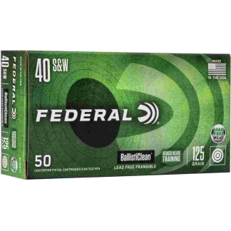 Federal Ballisticlean Frangible Handgun Ammunition .40 S&W 125gr RHT 1300 fps 50/ct