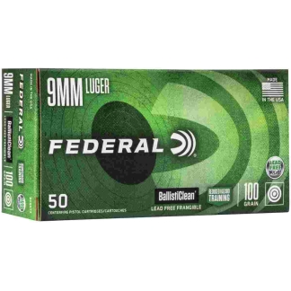 Federal Ballisticlean Frangible Handgun Ammunition 9mm Luger 100 gr RHT 1240 50/ct