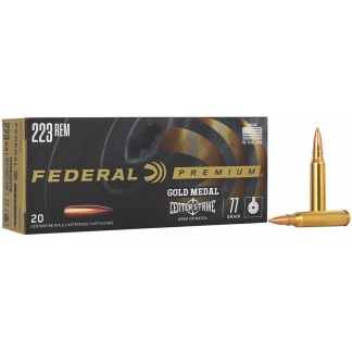 Federal Gold Medal CenterStrike Rifle Ammunition .223 Rem 77gr OTM 2600 fps 20/ct