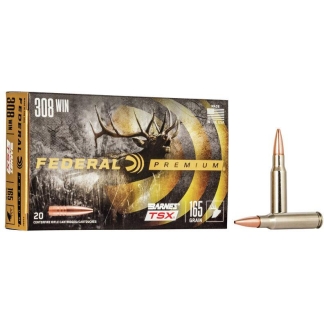 Federal Barnes TSX HP Rifle Ammunition 308 Win 165gr 2650 fps 20/ct