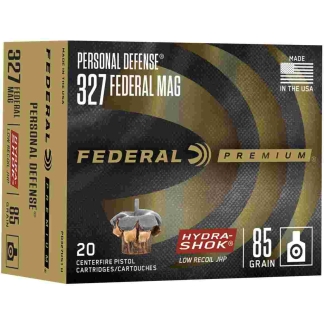 Federal Premuim Personal Defense Handgun Ammunition .327 Mag 85 gr JHP 1400 fps 20/box