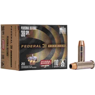 Federal Premuim Personal Defense Handgun Ammunition .38 Spl 110 gr JHP 980 fps 20/box