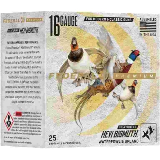 Federal Premium HEVI-Bismuth Shotshells 16ga 2-3/4" 1-1/8oz 1400 fps #5 25/ct