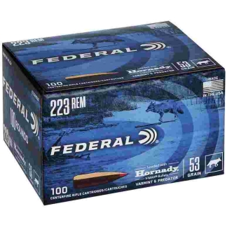 Federal Varmint & Predator Rifle Ammunition .223 Rem 53 gr FMJ 3400 fps 100/ct