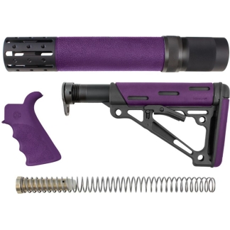 Hogue AR-15/M16 Kit Overmolded Beavertail Grip & Collapsible Mil-Spec Buffer Tube Buttstock Purple