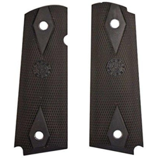 Hogue Colt Government Grips .45 1911 Rubber Grips Panels Checkered with Diamonds - Black