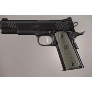 Hogue Colt Government Grips .45 1911 Rubber Grips Panels Checkered with Diamonds - OD Green