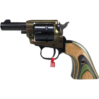 Heritage Barkeep Handgun .22 LR 6rd Capacity 3" Barrel Black Case Hardened with Laminated Green Camo Grip