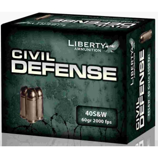 Liberty Civil Defense Handgun Ammunition .40 S&W 60 gr SCHP 2000 fps 20/ct
