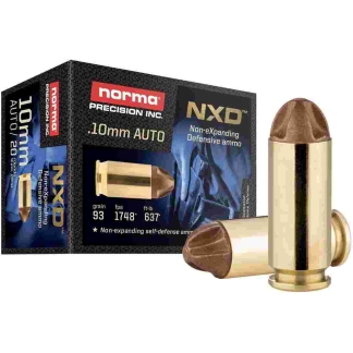 Norma NXD Handgun Ammunition 10mm Auto 93gr NXD 1748 fps 20/ct