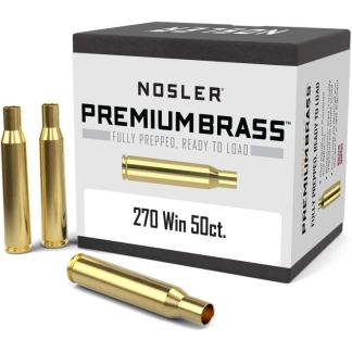 Nosler Unprimed Brass Rifle Cartridge Cases .270 Win 50/ct