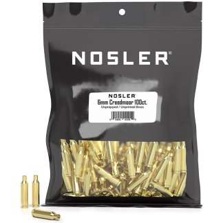 Nosler Unprimed Unprepped Brass Rifle Cartridge Cases 6mm Creedmoor 100/ct (BULK)