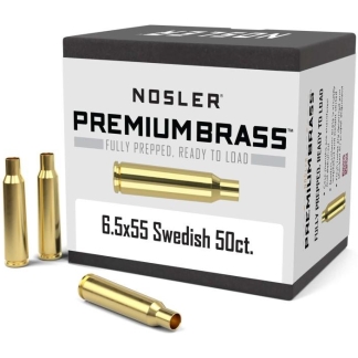 Nosler Unprimed Brass Rifle Cartridge Cases 6.55x55mm 50/ct