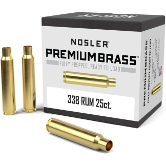 Nosler Unprimed Brass Rifle Cartridge Cases .338 RUM 25/ct