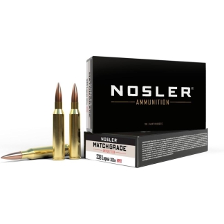 Nosler Match Grade Rifle Ammunition .338 Lapua Mag. 300gr OTM 2650 fps 20/ct