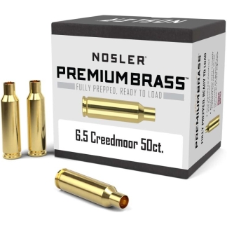 Nosler Unprimed Brass Rifle Cartridge Cases 6.5mm Creedmoor 50/ct