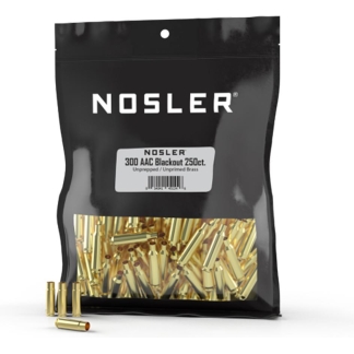 Nosler Unprimed Unprepped Brass Rifle Cartridge Cases .300 AAC Blackout 250/ct (BULK)